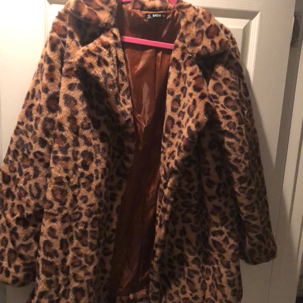 Leopard printed coat